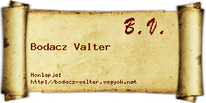 Bodacz Valter névjegykártya
